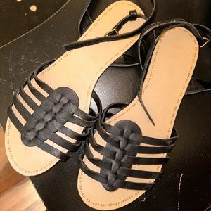 Black strapped sandals